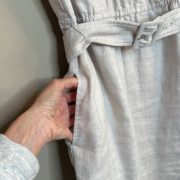 J.McLaughlin Winifred Linen Blend Cap Sleeve Dress in sand - Picture 4 of 7